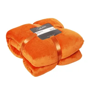Oranžový chlupatý pléd Bjorn orange rust - 150*200 cm 8501545704054 #3495064
