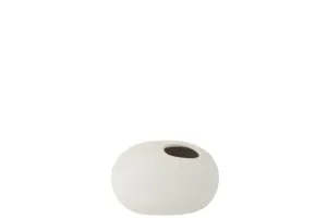 Bílá keramická oválná váza Matt White S - 16*10*11 cm 1095