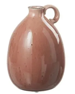 Hnědá keramická váza s uchem Florero - ∅ 19*26 cm 78096