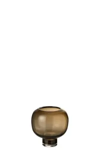 Hnědá skleněná váza / svícen Dark Brown S - 14*14*14 cm 3689