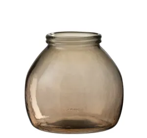 Skleněná světle hnědá váza baňka - Ø  21*20 cm 4213