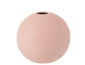 Světle růžová keramická kulatá váza Matt Pink S - 12*12*11,5 cm 1112