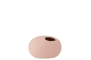 Světle růžová keramická oválná váza Matt Pink S - 16*10*11 cm 1115
