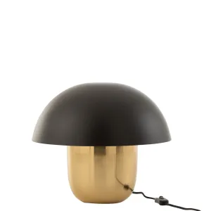Černo-zlatá kovová stolní lampa Mushroom - Ø 40*34cm 15657 #4085857