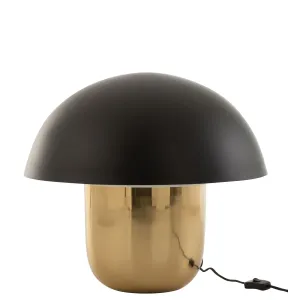 Černo-zlatá kovová stolní lampa Mushroom Large - Ø 50*45cm 15658 #3624230