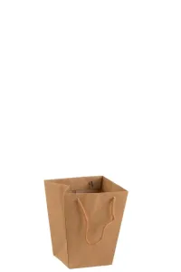 Hnědý voděodolný květináč ve tvaru tašky - 17*17*20 cm 1441