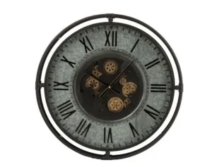 Kovové nástěnné hodiny s pohyblivým strojkem Romani - ∅68*10cm 2919