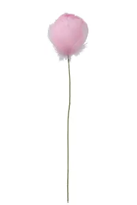 Dekorace růžová květina tulipán z peříček  - Ø12*38cm 93625