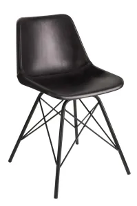 Černá designová židle Mocus potažená koženkou s kovovou konstrukcí - 46*49*79 cm 80392