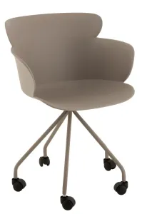 Plastová šedá židle na kolečkách Eva - 56*53*81 cm 1004
