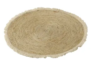 Přírodní kulatý koberec s třásněmi z kukuřičných listů Maize - Ø 70*1 cm 1549