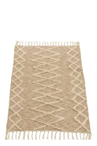 Béžový bavlněný kobereček Zita s třásněmi - 105*61 cm 33997