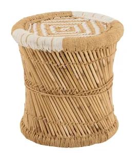 Přírodní bambusový odkládací stolek Stool Bamboo - Ø40*41cm 20731 #4186659