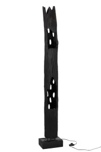 Černý kovový věšák s dřevěnou lavicí Vall - 62*38* 180 cm 97834