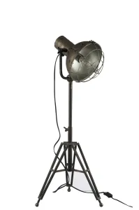 Stojací lampa kulatá v kovově šedé barvě - 35*30*93 cm 78453