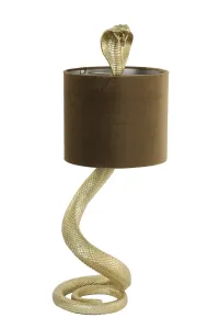 Zlatá stolní lampa va tvaru hada Snake s karamelovým stínidlem - 27*25*68cm / E27 1863884 #3495159