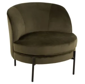Zelené sametové kulaté křeslo Lounge chair Jammy Green - 71*67*66cm 15409