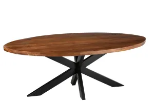 Tmavě hnědý oválný jídelní stůl s deskou z akáciového dřeva Gerard Acacia - 210*110*76 cm 23909 #4355366