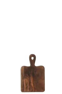 Tmavě hnědé dřevěné prkénko s rukojetí - 15,5*25*1,9 cm 79076