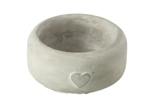 Šedý antik cementový květináčse srdíčkem Heart - Ø 15*7 cm 43061