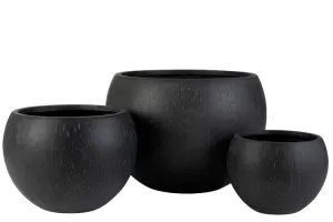 Set 3ks černých květináčů Clay - Ø 55*39 cm 3290