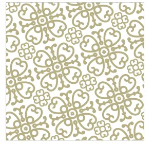 Bílo-zlaté papírové ubrousky Ornament - 33*33 cm (20ks) 5288