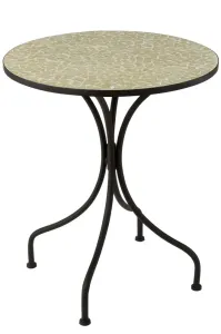 Kovový černý kulatý stůl s mozaikou Shard Yellow - ∅ 61*71 cm 1141