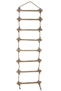 Závěsný jutovo-dřevěný dekorační žebřík Hangi - 48*3*120 cm 1056