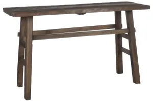Hnědá dřevěná lavice - 140*50*85 cm 79044