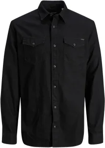 Jack&Jones Pánská košile JJESHERIDAN Slim Fit 12138115 Black Denim L
