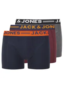 Jack&Jones PLUS 3 PACK - pánské boxerky JACLICHFIELD 12147592 Burgundy 4XL