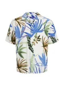Nadměrná velikost: Jack & Jones, Košile s krátkým rukávem a celoplošným květinovým vzorem Bílá #4456957