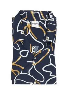 Nadměrná velikost: Jack & Jones, Košile s krátkým rukávem, potiskem a rozhalenkou Námořnická Modrá #4795747