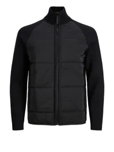 Nadměrná velikost: Jack & Jones, Lehká hybridní prošívaná bunda na zip černá