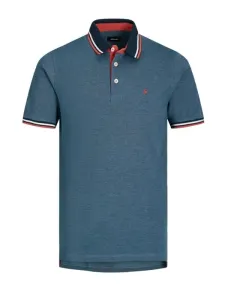 Nadměrná velikost: Jack & Jones, Polo tričko z čisté bavlny Modrá #4791719