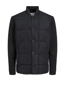 Nadměrná velikost: Jack & Jones, Prošívaná bunda s pletenými rukávy černá