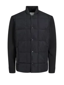 Nadměrná velikost: Jack & Jones, Prošívaná bunda s pletenými rukávy černá