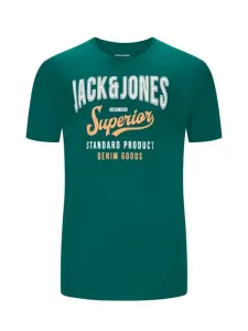 Nadměrná velikost: Jack & Jones, Tričko s potiskem loga Tmavě Zelená #4456116