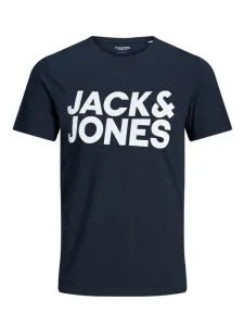 Nadměrná velikost: Jack & Jones, Tričko s potiskem vpředu Námořnická Modrá #4454682
