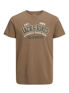 Nadměrná velikost: Jack & Jones, Tričko z bio bavlny a potiskem značky Béžová #4902766