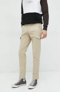 Kalhoty Jack & Jones JPSTOLLIE pánské, béžová barva, jednoduché, 12224001 #5910634