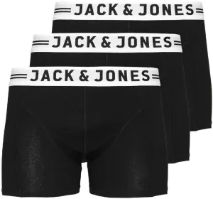 Jack&Jones 3 PACK - pánské boxerky JACSENSE 12081832 Black L
