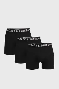 Jack&Jones 3 PACK - pánské boxerky SENSE 12081832 Black Black waistband M