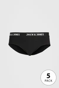 Jack&Jones 5 PACK - pánské slipy JACSOLID 12175102 Black M