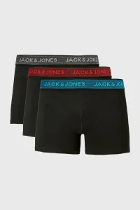 Jack&Jones 3 PACK - pánské boxerky JACWAISTBAND 12127816 Asphalt Hawaian ocean & Fiery red XL
