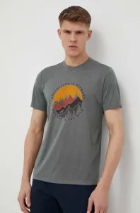Sportovní tričko Jack Wolfskin Hiking šedá barva, s potiskem
