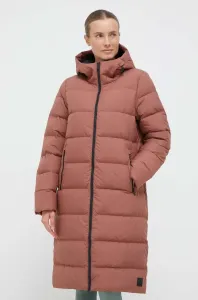 Péřová bunda Jack Wolfskin dámská, hnědá barva, zimní #5970208