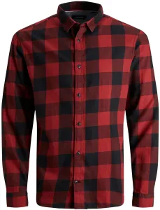 Jack&Jones Pánská košile JJEGINGHAM Slim Fit 12181602 Brick Red L