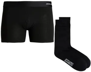 Jack&Jones Pánská sada - boxerky a ponožky JACBAMBOO 12198875 Black S