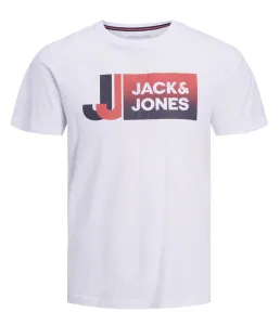 Jack&Jones Pánské triko JCOLOGAN Standard Fit 12228078 White XXL
